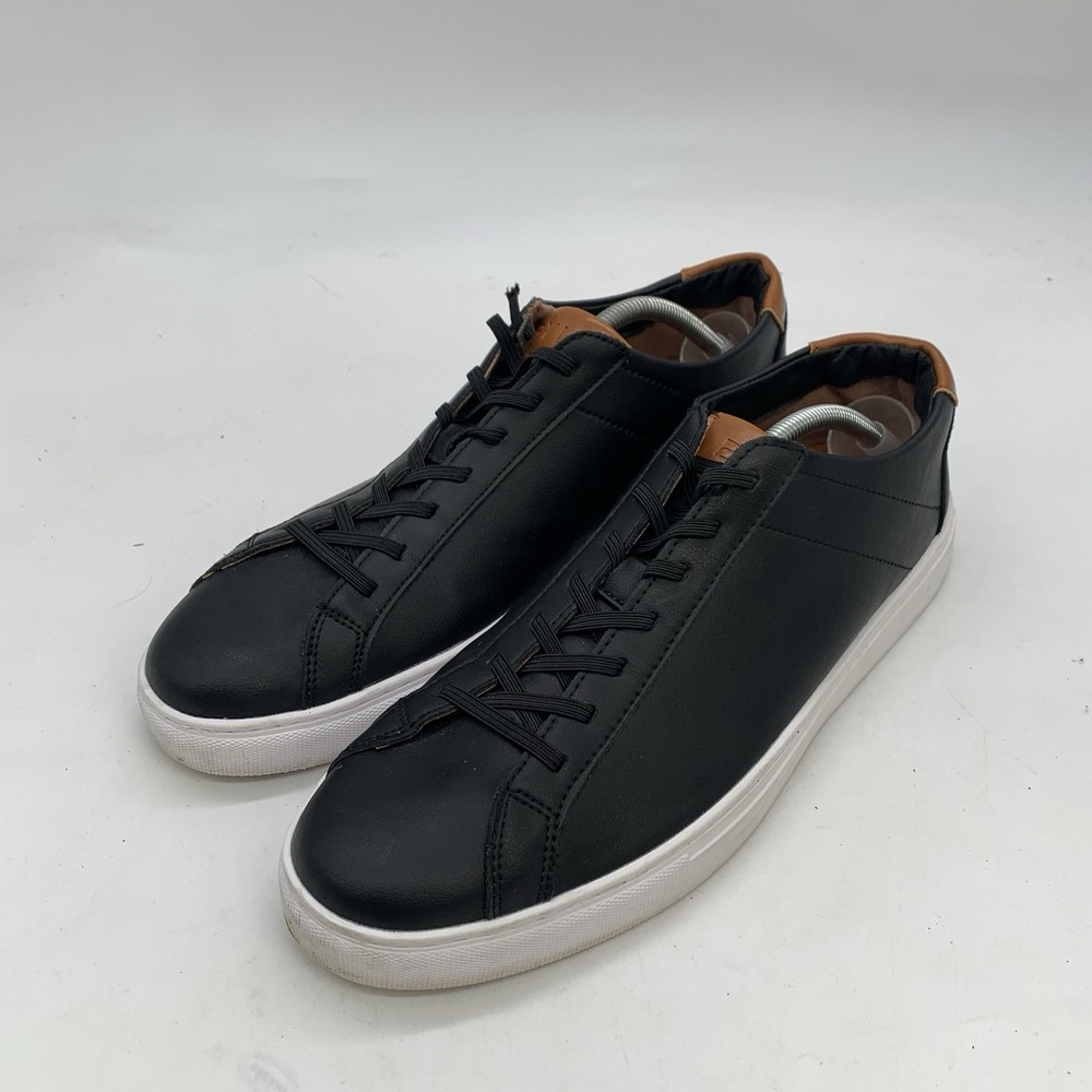 BYLT Mens Size 12 Sneakers Everyday Shoes Leather Lace Up Rubber Sole Black